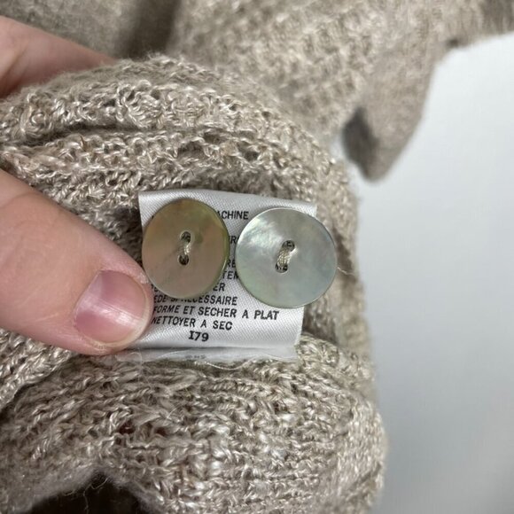 Elisabeth Vintage Linen Blend Button Down Knit Collar Blouse Size: 1X - Picture 14 of 14